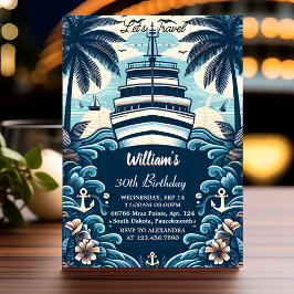 Intill Ocean Vågar Travel Anchor Yacht 30års födel Inbjudningar