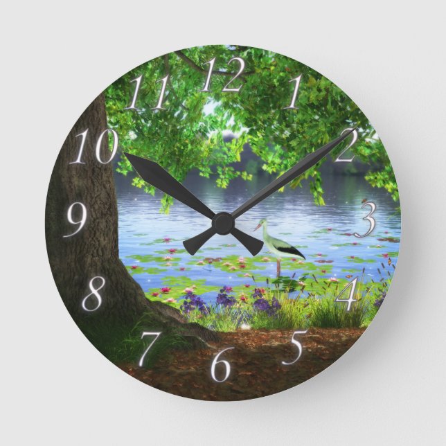 Intill stilla Vatten Clock Rund Klocka (Framsida)