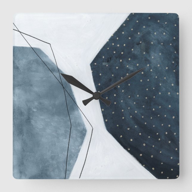 Intilliggande abstraktion fyrkantig klocka (Framsida)