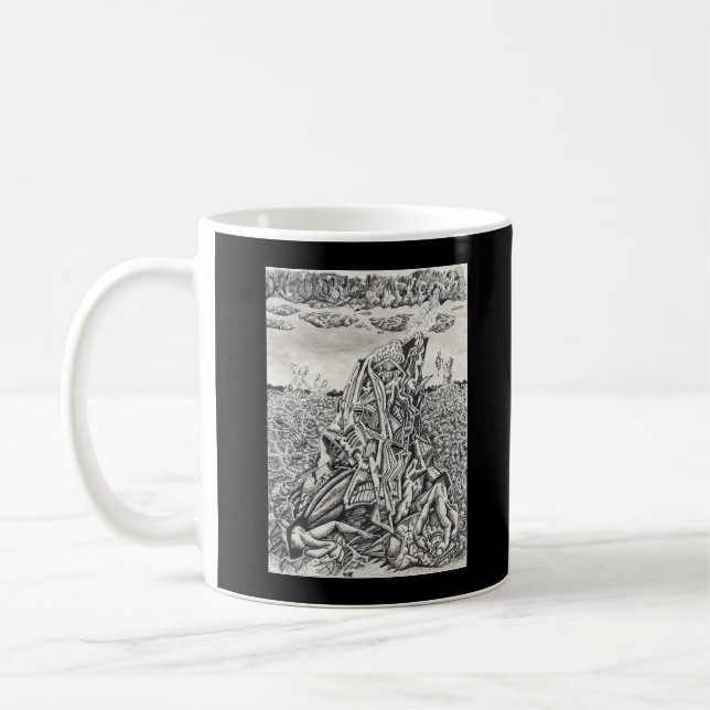 Intimidation, tuschritning kaffemugg (Vänster)