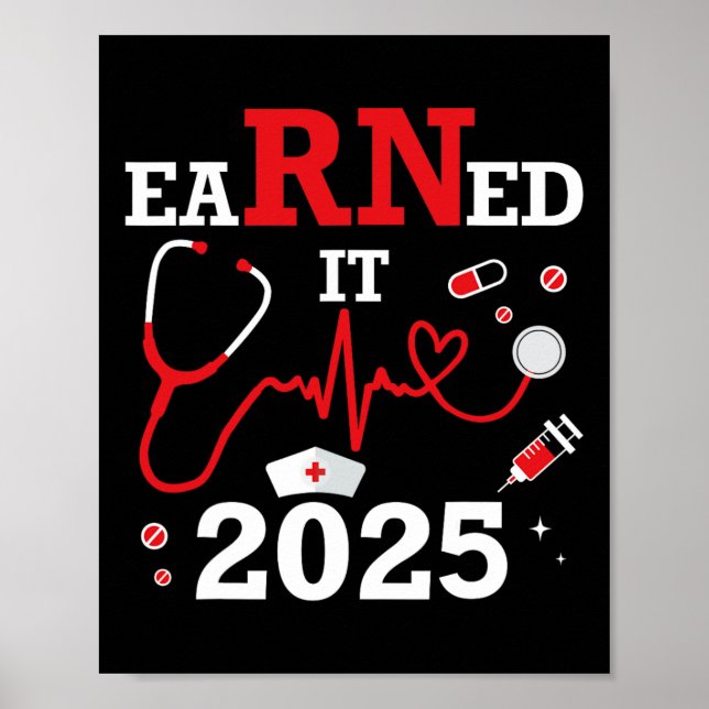 Intjänad 2025 för sjuksköterska Studenten eller kr Poster (Framsidan)
