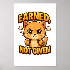 Intjänad ej given Chibi Cat PNG för hantverksfarty Poster