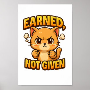Intjänad ej given Chibi Cat PNG för hantverksfarty Poster