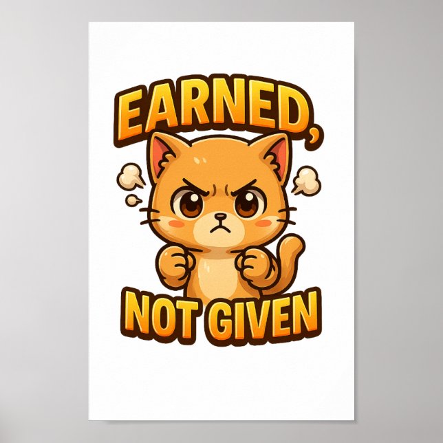 Intjänad ej given Chibi Cat PNG för hantverksfarty Poster (Framsidan)