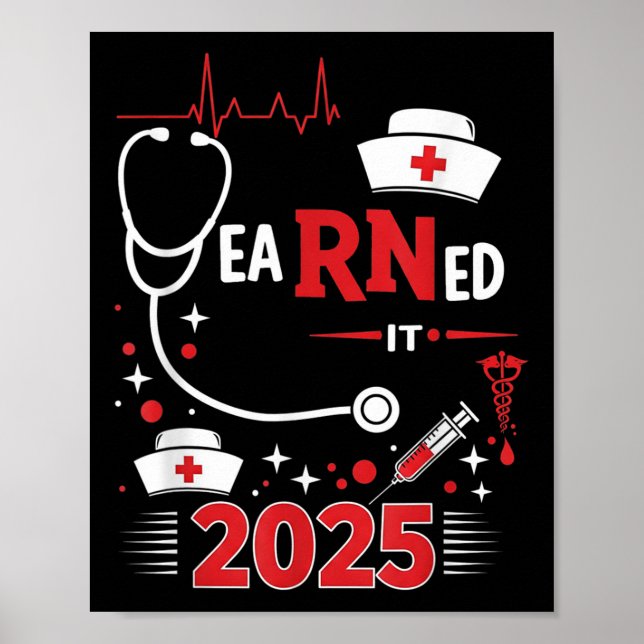 Intjänade 2025 Nurse Studenten Rn Lpn Cl av Poster (Framsidan)