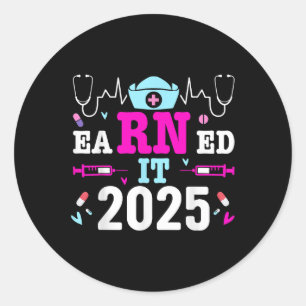 Intjänade 2025 Nurse Studenten sjuksköterskeskola  Runt Klistermärke