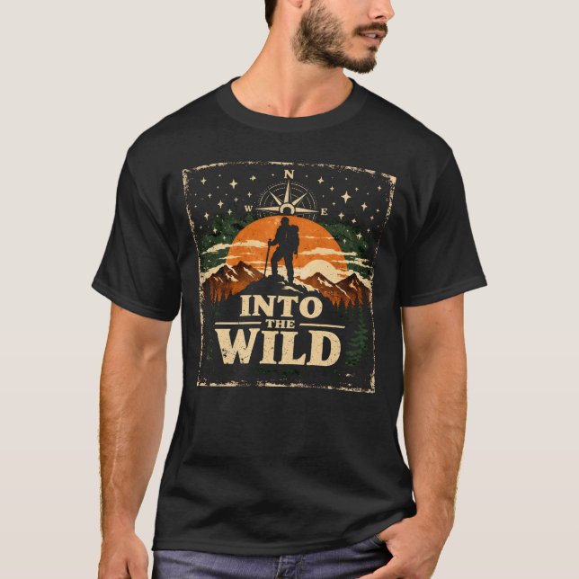 Into The Wild – Äventyrsfrihet Camping T-shirt (Framsida)