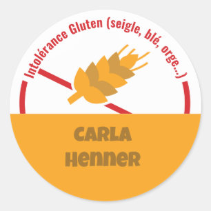 Intolérance Gluten Classic Round Sticker Runt Klistermärke