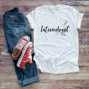 Intoxikolog Drinking Martini Glass Cocktail T Shirt