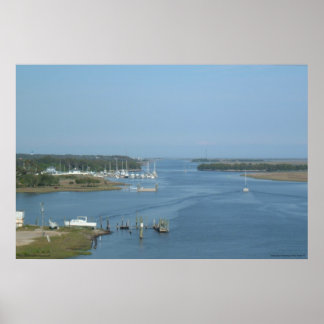 Intracoastal Waterway på Oak Island, NC - tryckt Poster