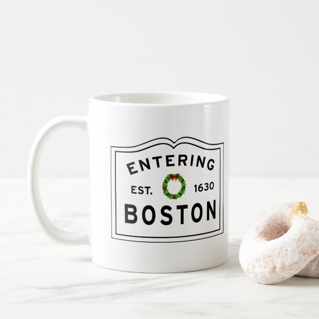 Inträde i Boston MORSA jul-utandningsaffären Mugg (Med munk)