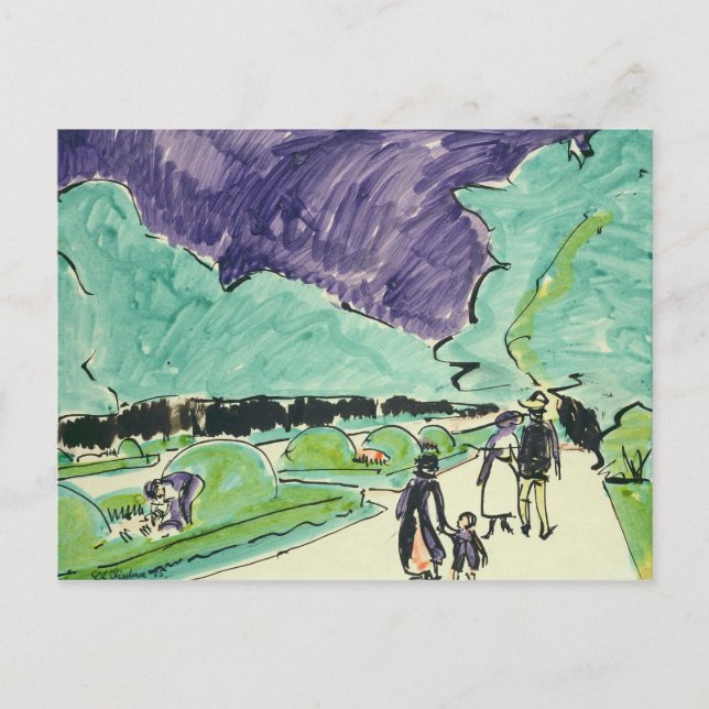 Inträde i en stor trädgård i Dresden 1905 Vykort (Framsida)