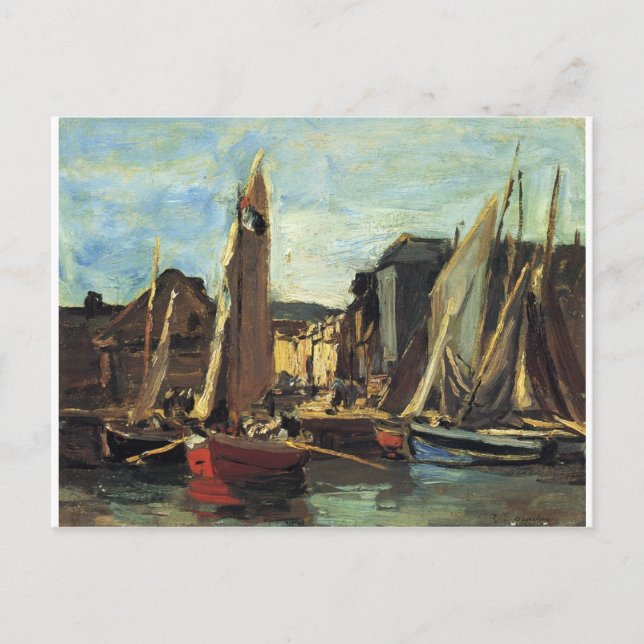Inträde i hamnen i Honfleur Eugene Boudin Vykort (Framsida)