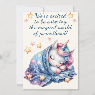 Inträde i parenthood Unicorn babydusch Inbjudningar