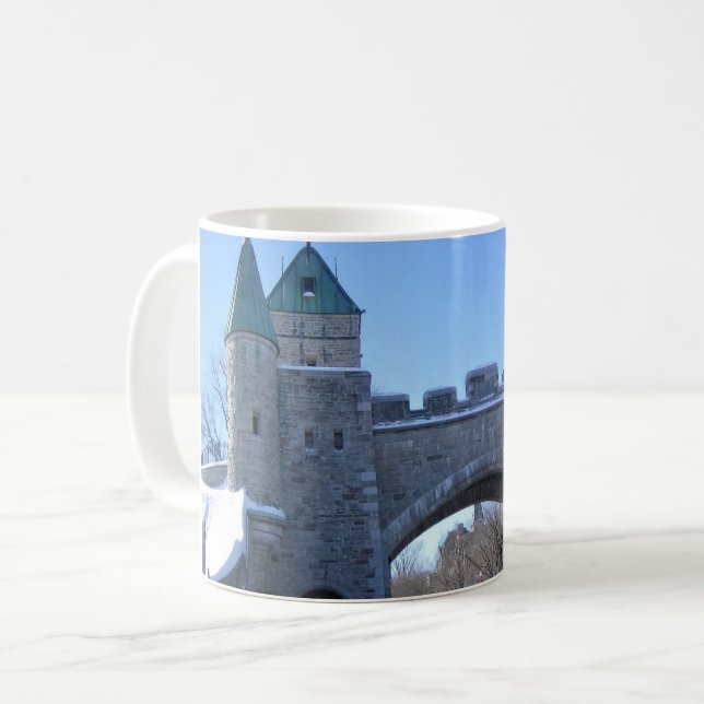 Inträde till Old Quebec City, Quebec, Kanada Kaffemugg (Framsida vänster)