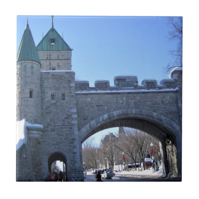 Inträde till Old Quebec City, Quebec, Kanada Kakelplatta (Framsidan)