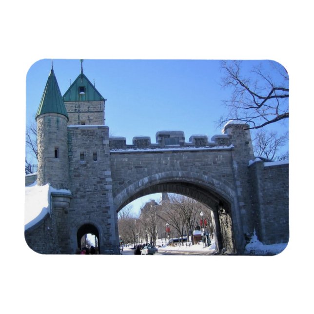 Inträde till Old Quebec City, Quebec, Kanada Magnet (Horisontell)