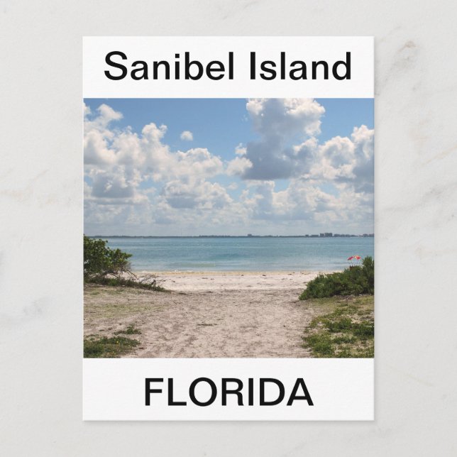 Inträde till Sanibel Beach Vykort (Framsida)