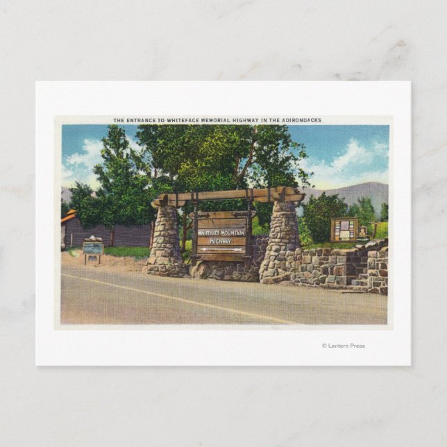 Inträde till Whiteface Mt. Highway Vykort (Framsida)