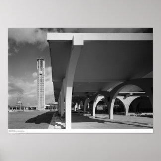 Inträdesparkor i bibliotek, Bell Torn i bakgrunden Poster
