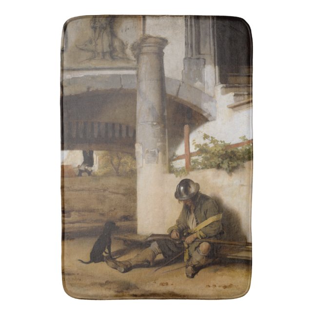 Inträdesskydd Grind med sitt sällskapsdjur Hund Badrumsmatta (Framsidan (Vertikal))