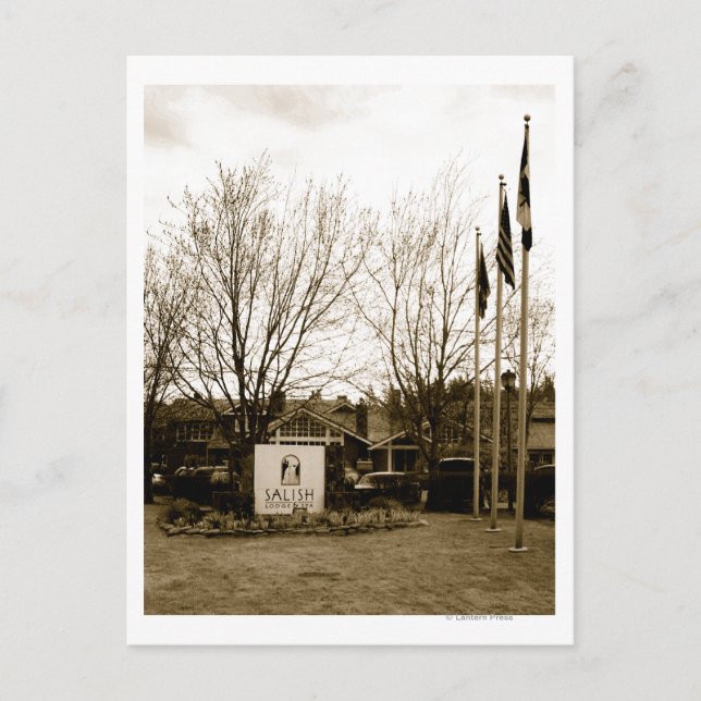 Inträdesskylt och språkvy vykort (Framsida)