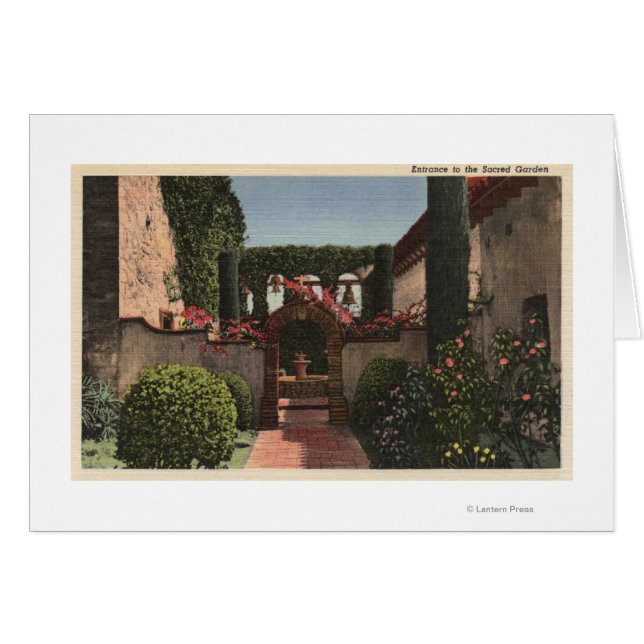 Inträdesvy för Helig Garden Hälsningskort (Framsidan Horizontal)