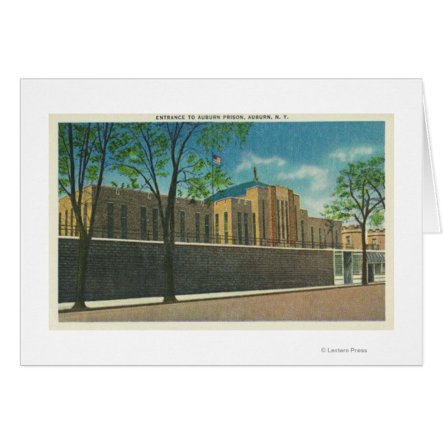 Inträdesvy till Auburn-fängelset Hälsningskort (Framsidan Horizontal)