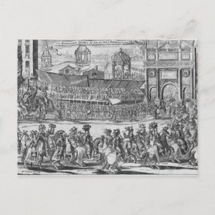 Inträdet för Ludvig XIV och Marie-Therese Vykort