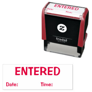 INTRÄFFAT MED Date Time Red Bläck Self-inking Frim Självfärgande Stämpel