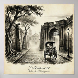 Intramuros Manila Kalesa Kulturarv  Poster