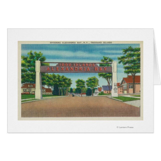 Intrance to Alexandria Bay View Hälsningskort (Framsidan Horizontal)
