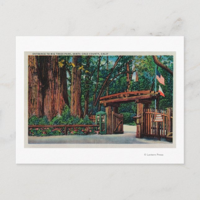 Intrance to Big Träd Park, Santa Cruz County Vykort (Framsida)