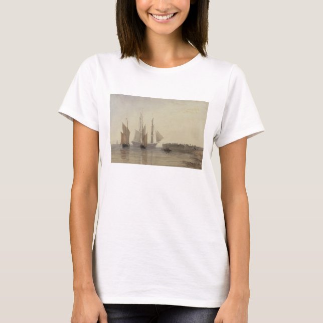 Intrance to Calais Harbour, 1829 (w/c, penna & blä Tröja (Framsida)