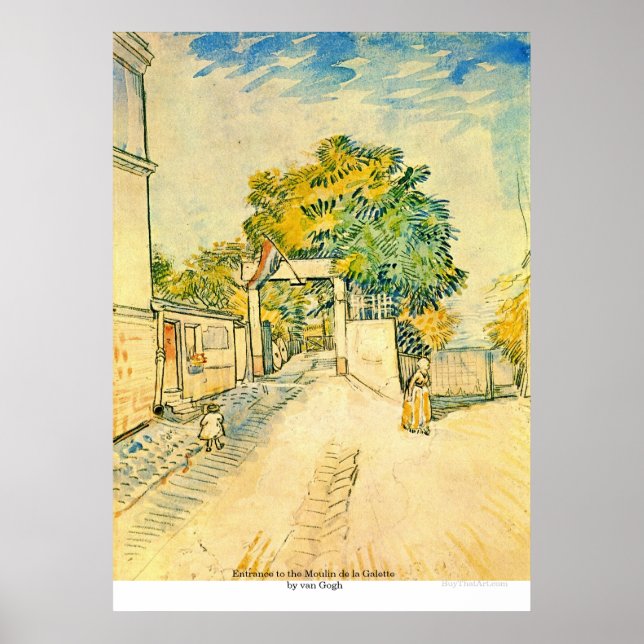 Intrance to Moulin de la Galette by van Gogh Poster (Framsidan)