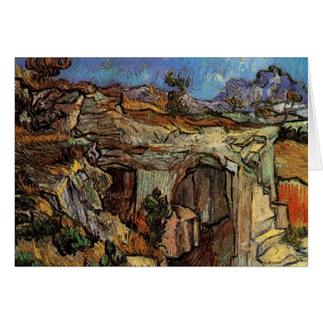 Intrance to Quarry, Saint-Remy av Vincent van Gogh Hälsningskort (Framsidan Horizontal)