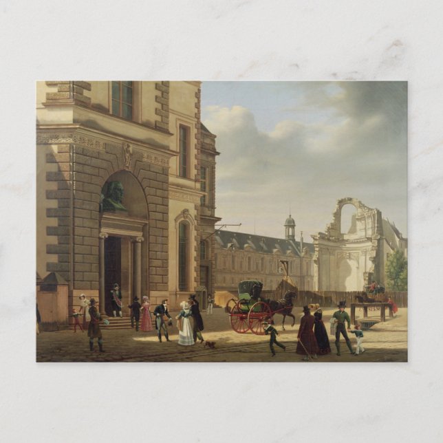 Intrance to the Musee de Louvre and St. Vykort (Framsida)