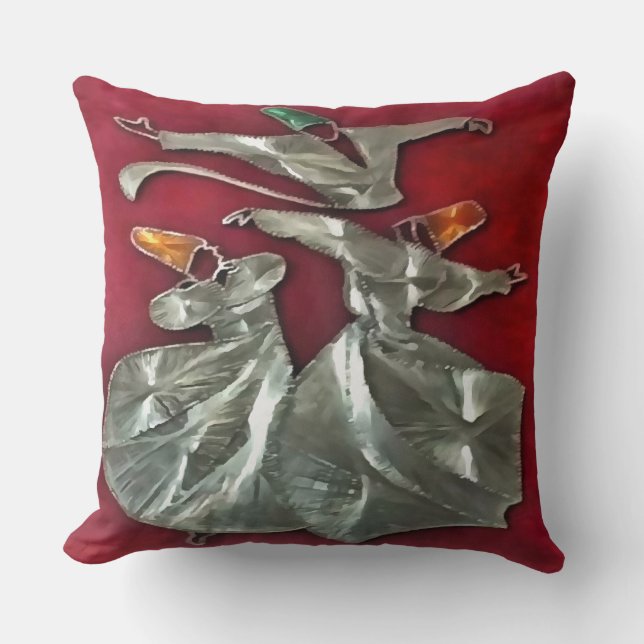 Intranverterade sufis i bönans akrylkonst kudde (Framsida)