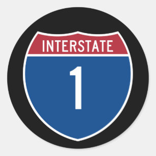 Intrastate 1 runt klistermärke