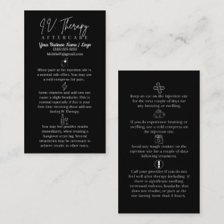 Intravenös terapi Infusionspåföljningskort Visitkort