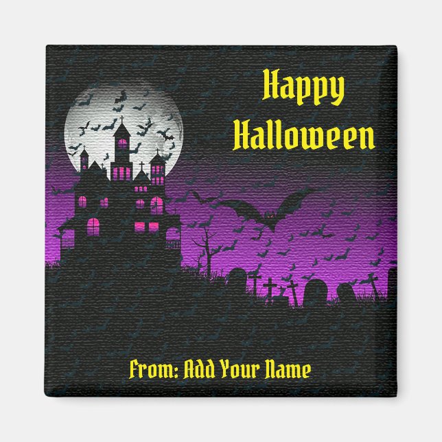 Intressant Happy halloween Gift Magnet (Framsidan)