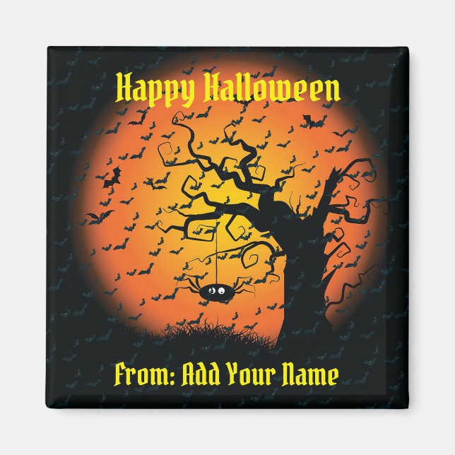 Intressant Happy halloween Gift Magnet (Framsidan)