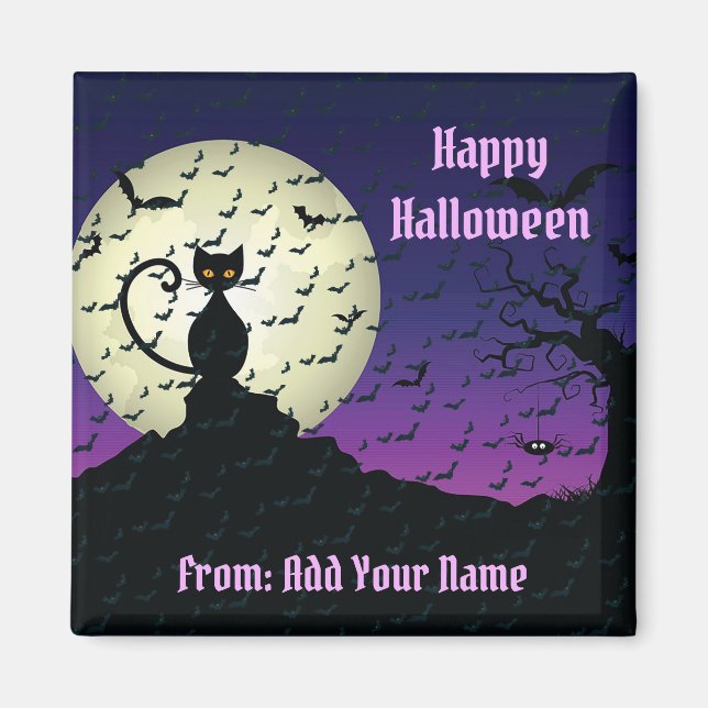 Intressant Happy halloween Gift Magnet (Framsidan)
