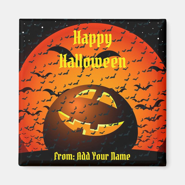 Intressant Happy halloween Gift Magnet (Framsidan)