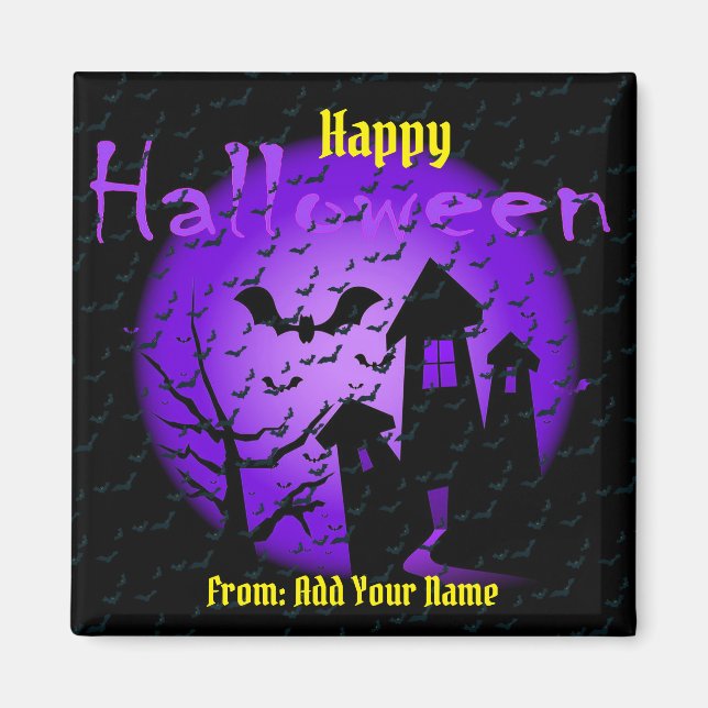 Intressant Happy halloween Gift Magnet (Framsidan)
