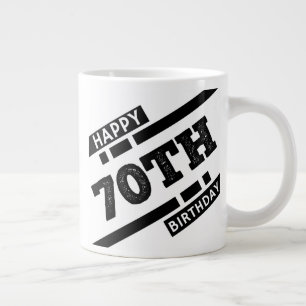 Intressant lycklig 70-årsformat för typografi jumbo mugg