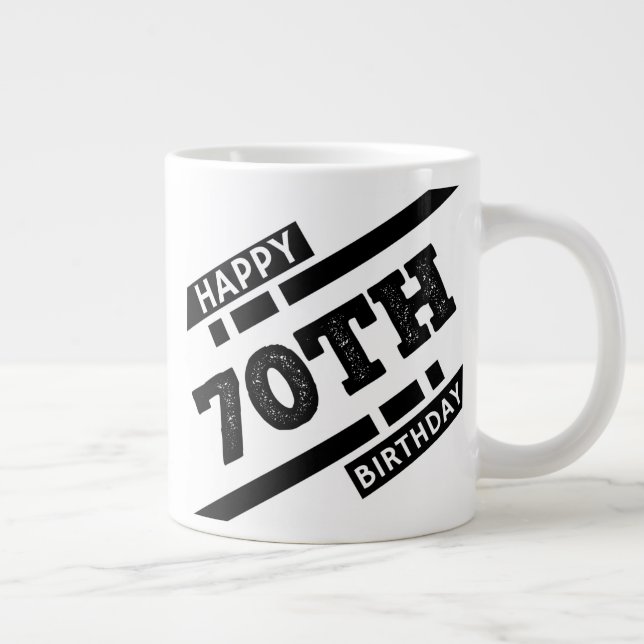Intressant lycklig 70-årsformat för typografi jumbo mugg (Höger)