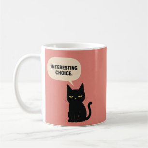 Intressant Val Svart Katt Mugg Rolig Dom