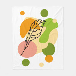 Intressanta abstrakter med löv fleecefilt