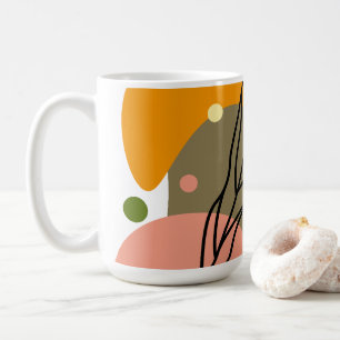 Intressanta abstrakter med löv kaffemugg